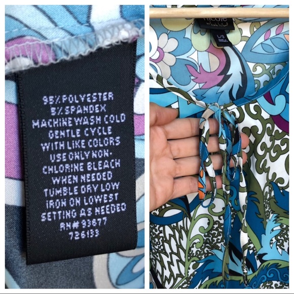 Nicole Miller Multicolored Paisley  Tunic Top - Picture 4 of 8